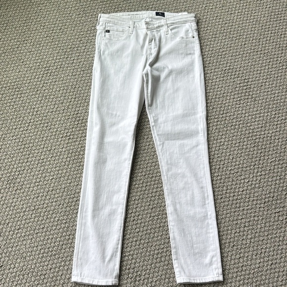 AG Prima Mid Rise Cigarette Skinny Jeans Women's White Size: 28 - Picture 2 of 11